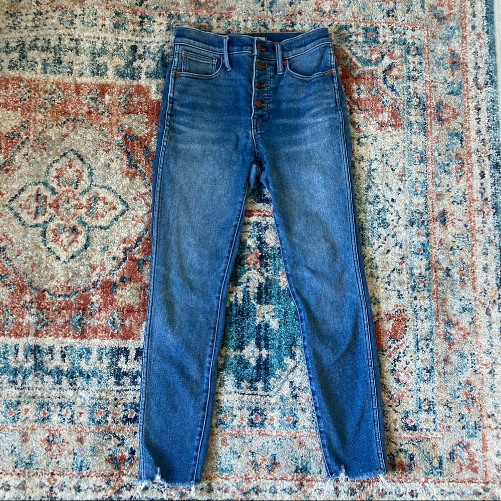 Madewell 10” High Rise Button Front Skinny Jeans Cordova Wash